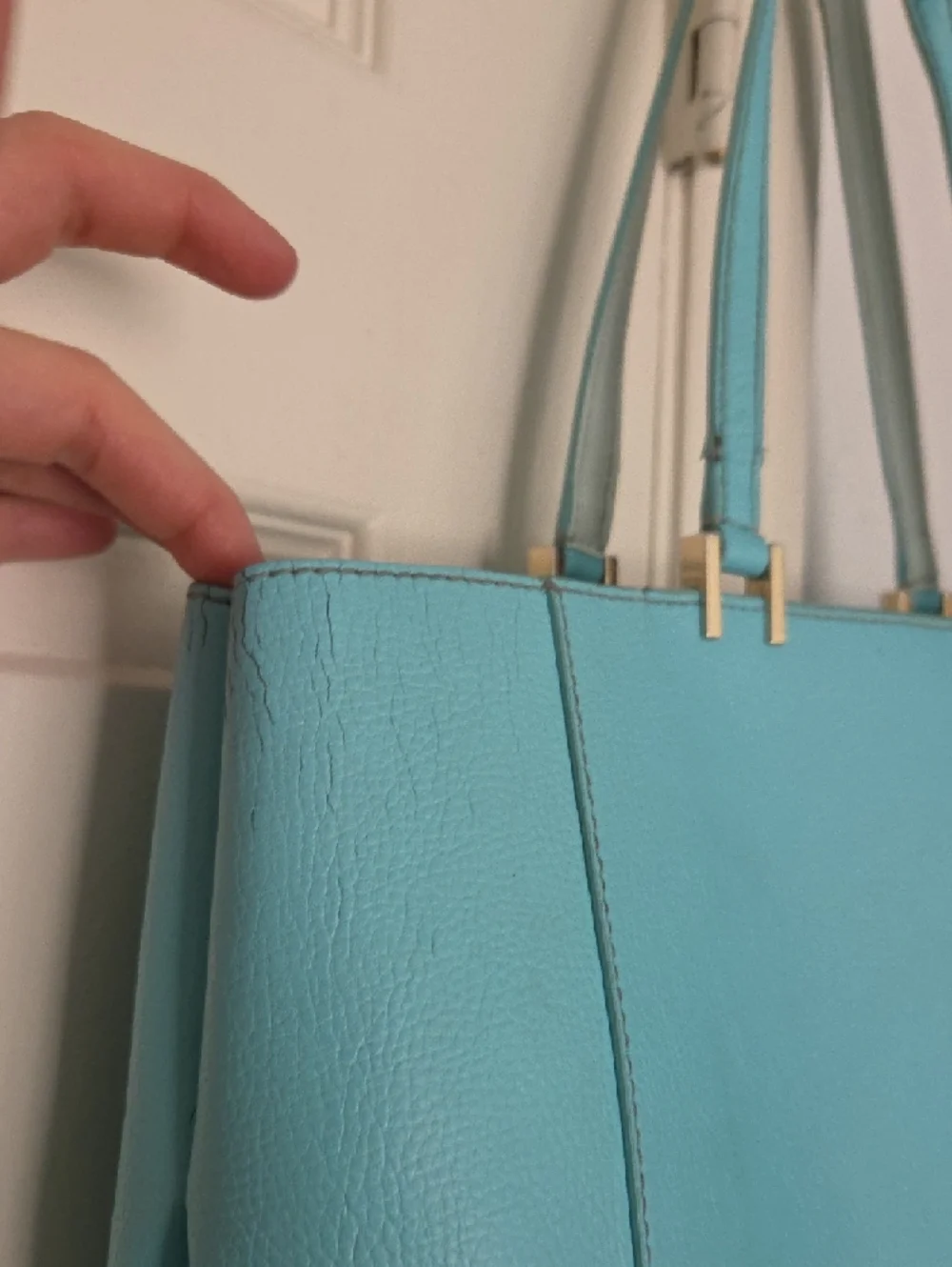 kate spade aqua studded leather tote